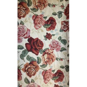 Gobelin med store roser p lys baggrund